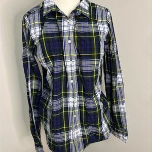 J. Crew Blue and Green Button Down Shirt